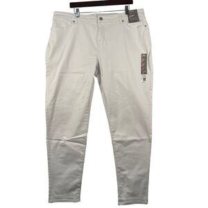 Falls Creek Womens 20 Skinny Jeans White Stretch Slimming Pocket Preppy Neutral